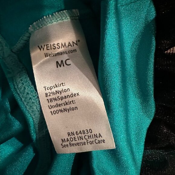 WEISSMAN MEDIUM CHILD 3 PIECE DANCE COSTUME GREEN BLACK - Picture 4 of 15